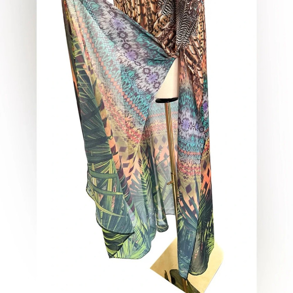 NWT La Blanca long maxi beach resort boho Tropical dress cover up S / M - Picture 9 of 9